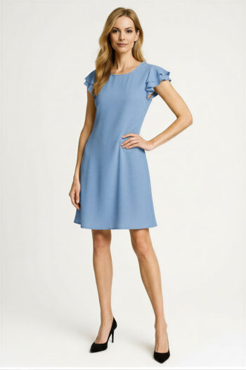 VESTIDO CORTO MANGA DOBLE