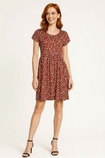 VESTIDO CORTO CORTE GODET