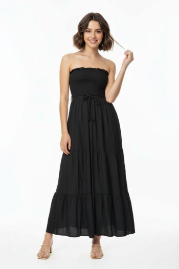 VESTIDO CON SMOCK Y OLANES