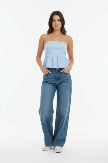 BLUSA STRAPLESS CON OLAN