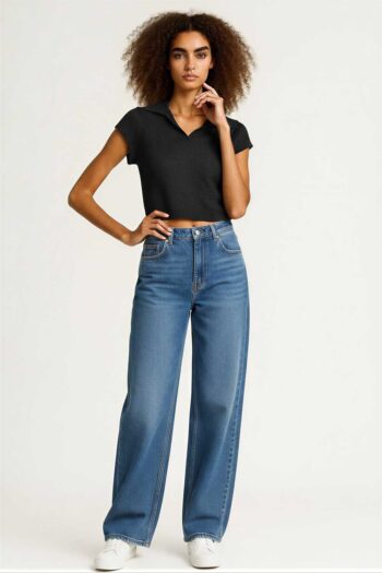 PLAYERA CROP CUELLO CAMISERO