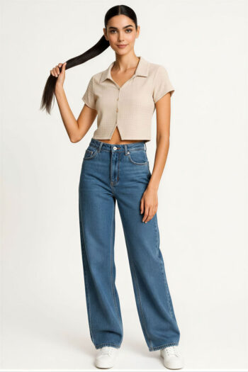 BLUSA CROP BOTONES TEXTURA