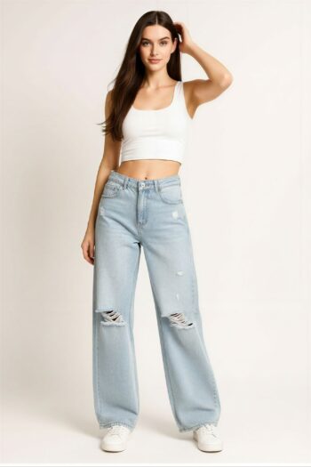 PANTALÓN MEZCLILLA CORTE AMPLIO