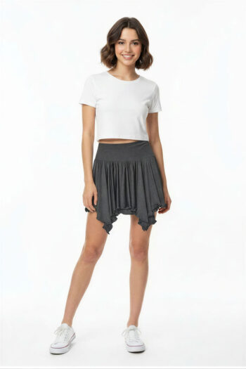 FALDA CORTA CORTE ASIMÉTRICO FLUIDO