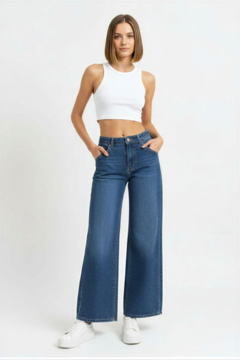 JEANS WIDE LEG TIRO ALTO
