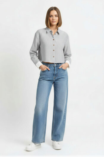 BLUSA RAYAS CUELLO CAMISERO