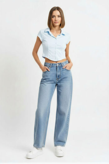 BLUSA RIB CUELLO CAMISERO