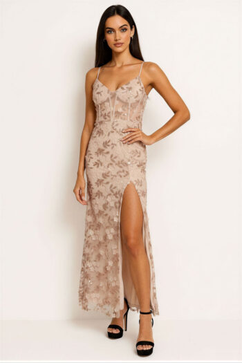 VESTIDO FIESTA BORDADO LARGO