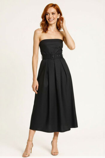 VESTIDO STRAPLESS CINTURÓN