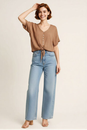 BLUSA BOTONES AMARRE FRONTAL