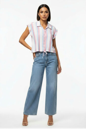 BLUSA RAYAS CUELLO CAMISERO