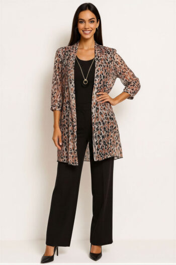BLUSA CAPA ABIERTA ESTAMPADA