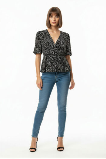 BLUSA CRUZADA MANGA AMPLIA