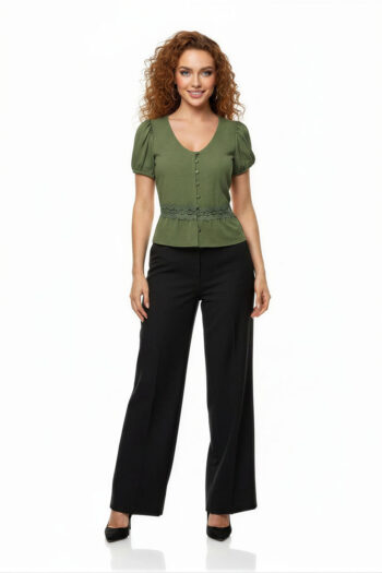 BLUSA PEPLUM ENCAJE ELEGANTE