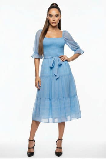 VESTIDO SMOCK CINTURÓN
