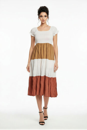 VESTIDO SMOCK COMBINADO