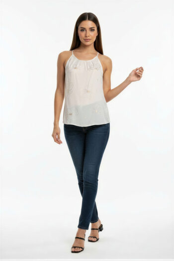 BLUSA FLORES CUELLO HALTER