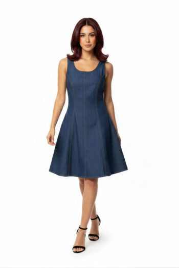 VESTIDO MEZCLILLA CORTE A