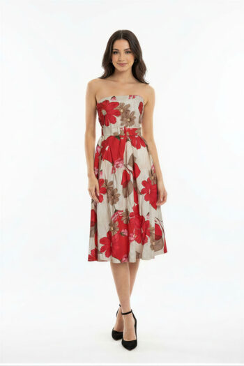 VESTIDO STRAPLESS MIDI