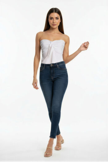 BLUSA STRAPLESS MOÑO CENTRAL