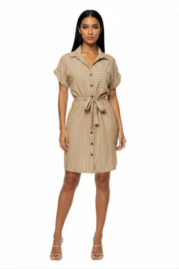 VESTIDO CORTO CAMISERO RAYAS