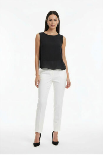 BLUSA SIN MANGAS RUEDO CURVO