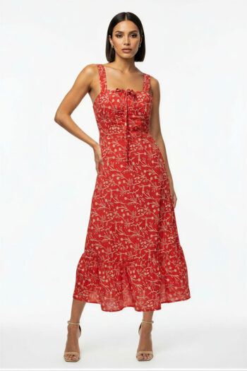 VESTIDO EYELET TIRANTE MIDI