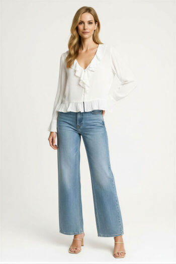 BLUSA ESCAROLAS VOLANTE FRENTE