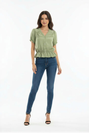 BLUSA PEPLUM BOTONES