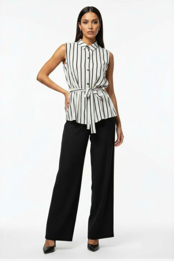 BLUSA RAYAS CINTA CINTURA