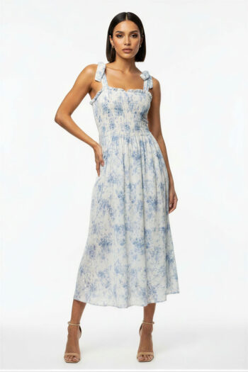 VESTIDO MIDI SMOCK ESTAMPADO