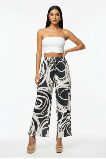 PANTALÓN CAPRI ESTAMPADO CINTURA AJUSTABLE