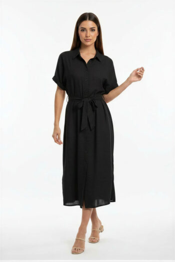 VESTIDO CAMISERO CINTA CINTURA