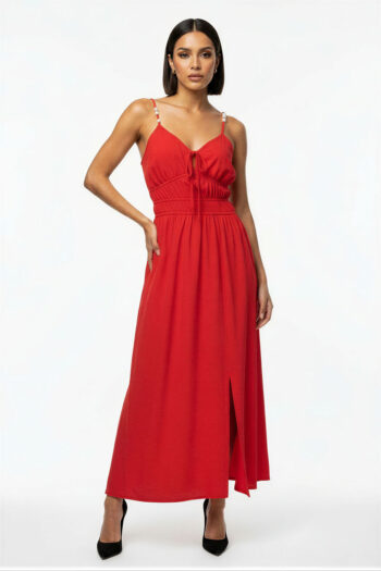 VESTIDO MIDI TIRANTES BRILLO