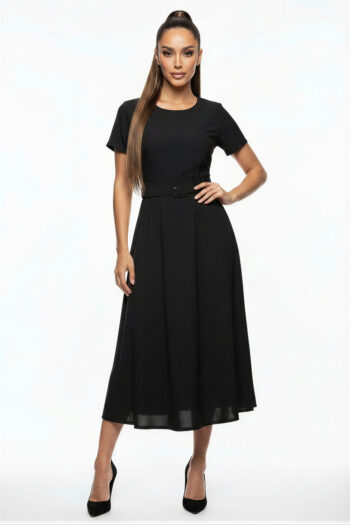 VESTIDO MIDI CINTURÓN ELEGANTE
