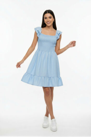 VESTIDO SMOCK DETALLE OLANES
