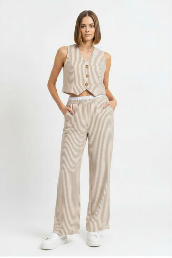 CONJUNTO CHALECO PANTALÓN RAYAS