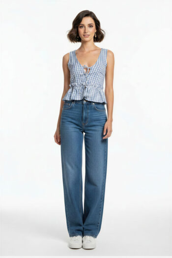 BLUSA CUADROS AMARRE FRONTAL