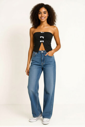 BLUSA TOP MOÑOS DETALLE FRONTAL