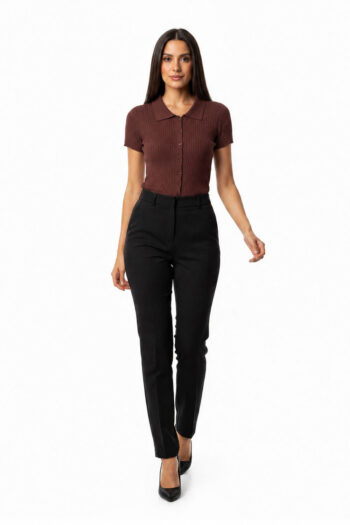SUÉTER CUELLO CAMISERO RIB CALADO
