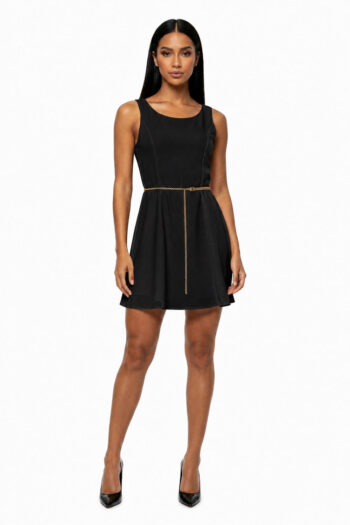 VESTIDO CORTES SIN MANGAS LISO