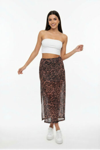 FALDA LARGA MESH ANIMAL PRINT