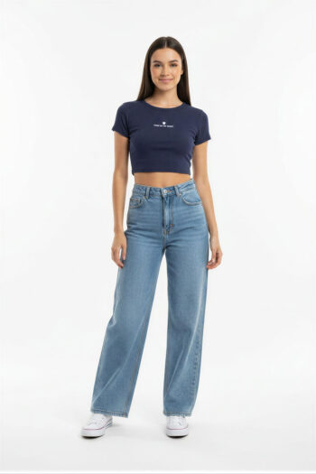 PLAYERA CROP RIB CON BORDADO