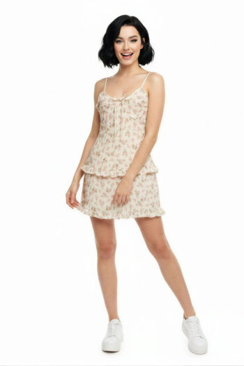 VESTIDO CREPÓN CON JARETA